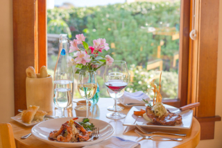 Dining Indoors at Trillium Cafe, Mendocino, photography by Cassandra Young